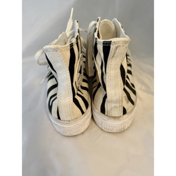 Converse All Star Chuck Taylor Women’s 6.5 shoes Black /Tan zebra sneakers - Picture 4 of 6